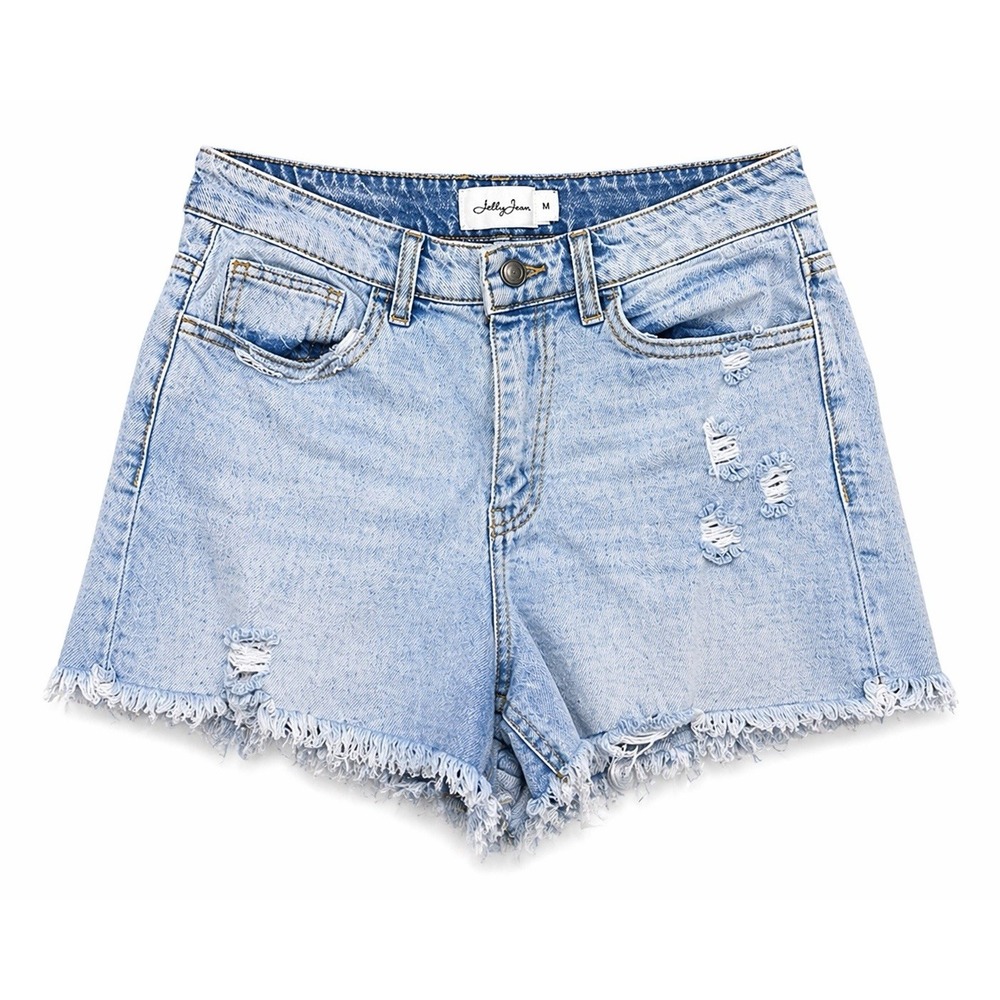Jelly Jeans High Rise Denim Shorts Womens Medium Distressed Cut Off Light Wash